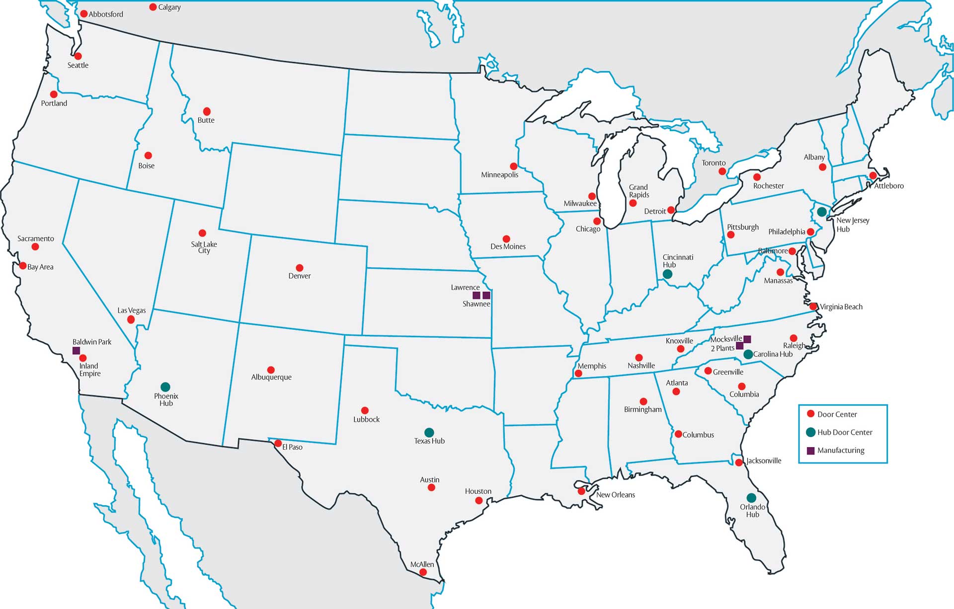 Door Center Locations Map