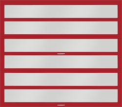 horizon carnival red II ThermaPro Low E aluminum single garage door