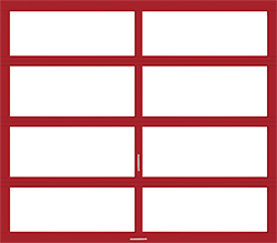 vista carnival red II whiteout aluminum single garage door