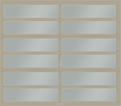 horizon light seawolf beige insulated green tint aluminum single garage door