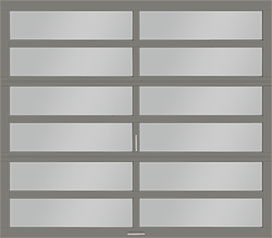 horizon slate gray insulated gray tint aluminum single garage door