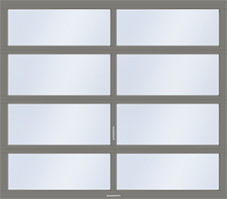 vista slate gray clear aluminum single garage door