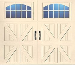 Santiago glazed almond steel single garage door C 04 08