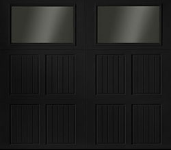 Tuscany glazed black steel single garage door WD