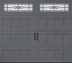 recessed glazed charcoal gray steel single garage door 54 01