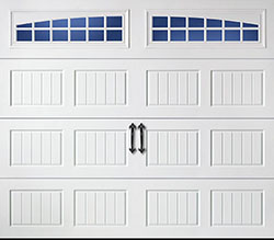 Bead Board glazed true white steel single garage door C 24 05