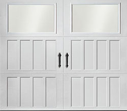 nottingham glazed true white steel single garage door WF 01