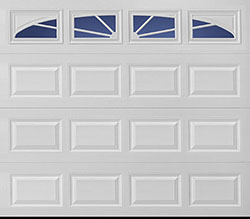short panel glazed true white steel single garage door C 27