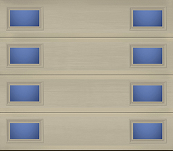 Flush glazed wicker tan steel single garage door C 1 4 LR