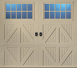 Valencia glazed wicker tan steel single garage door C 05 10