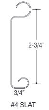 #4 flat slat 2-3/4" tall, 3/4" thick