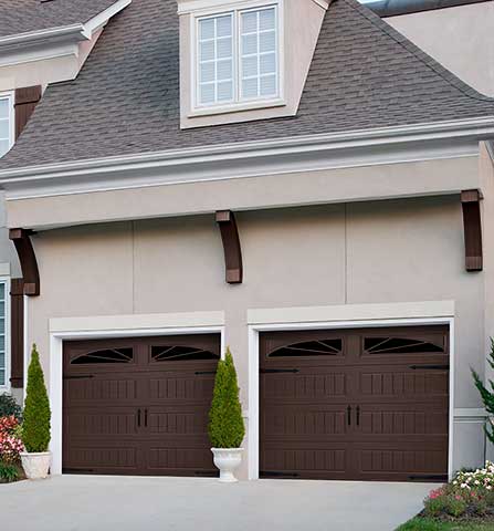 h long bead board glazed dark brown steel single garage door c 27 02 Garage Door